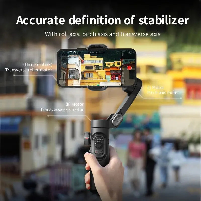 3-Axis Handheld Gimbal Stabilizer with Tripod | Anti-Shake Smartphone Mount