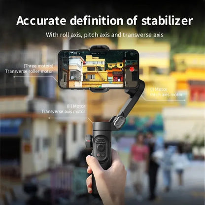 3-Axis Handheld Gimbal Stabilizer with Tripod | Anti-Shake Smartphone Mount