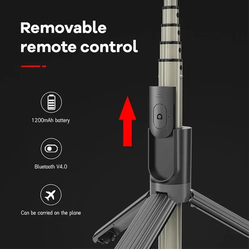 Portable 4-in-1 Selfie Stick with Tripod & LED