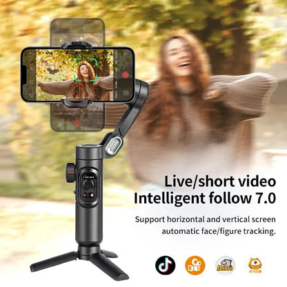 3-Axis Handheld Gimbal Stabilizer with Tripod | Anti-Shake Smartphone Mount