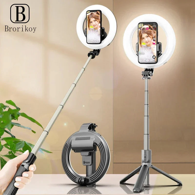 Portable 4-in-1 Selfie Stick with Tripod & LED